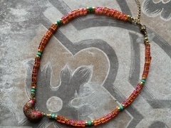 Collar orange vintage art 495