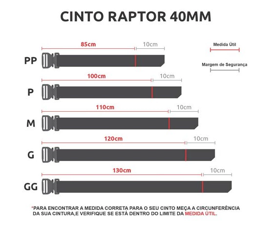 Cinto Bélica Raptor 40mm - Preto - comprar online
