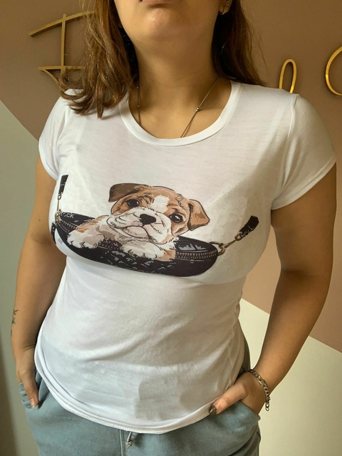 Remera blanca Doggy