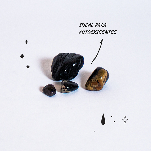 Onix Negro (MINI PARA RELICARIO ) "TRABAJA LA AUTOEXIGENCIA"