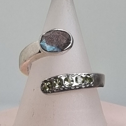 ANILLO DE PLATA 925 TAILANDES CON LABRADORITA COD 6517