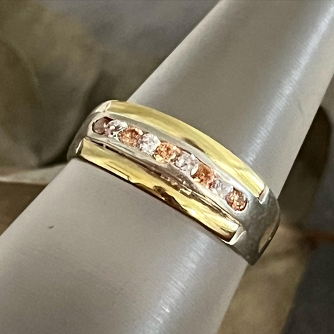 ANILLO PLATA Y ORO CON TOPACIO K1595