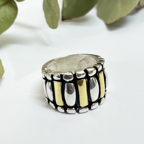 ANILLO COLECCION DEBERNARDI EN PLATA Y ORO 18 K1506