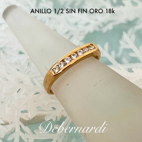 ANILLO 1/2 SIN FIN ORO Y CUBICS SK901