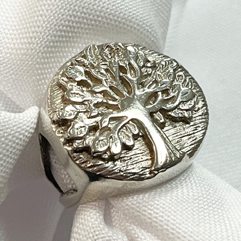ANILLO PLATA ARBOL DE LA VIDA GRANDE TIPO SELLO SK757
