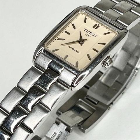 RELOJ DAMA ACERO RECTANGULAR ACERO Y FONDO CREME PROMOCION T67128511