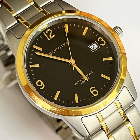 RELOJ EUROTIME ELEGANCE COMBINADO FONDO NEGRO 11/3196.44