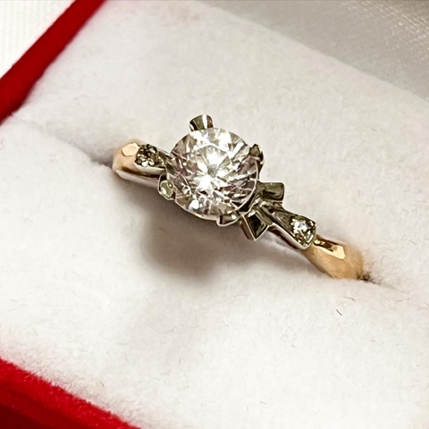 ANILLO SOLITARIO ORO 18K COMBINADO ORO BLANCO SK945