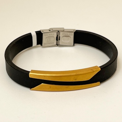 PULSERA CAUCHO Y ACERO ROSE ITALIANO 6956