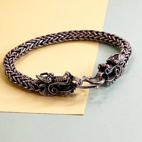 IMPORTANTE PULSERA PLATA UNISEX DRAGON VIKINGA COD 5134