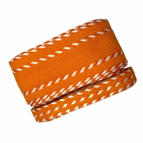 Kit fita Sinimbu pesponto duplo 10/38mm (4 mts) - Laranja