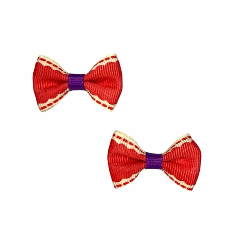 APLIQUE LACINHO PESPONTADO (4 unidades) - VERMELHO