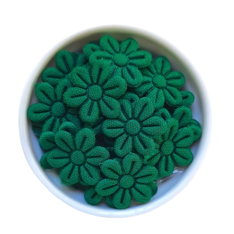 MINI FLORZINHA DE TECIDO - 2cm (pct com 20 unidades) - VERDE BANDEIRA