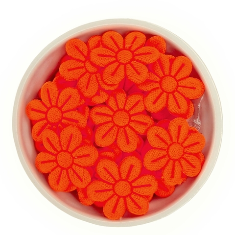 MINI FLORZINHA DE TECIDO - 2cm (pct com 20 unidades) - TANGERINA