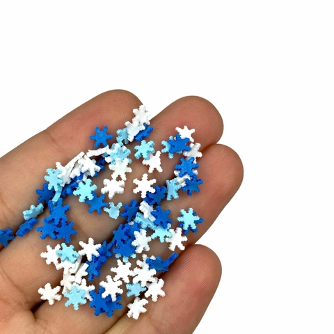 Aplique mini confetes floco de neve (10 gramas)