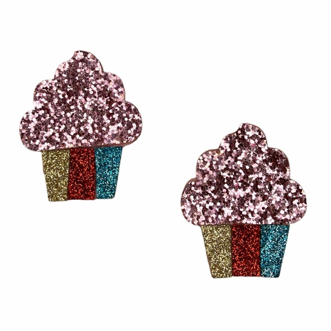 APLIQUE CUPCAKE GLITTER - LONITA (2 unidades) - Rosa Claro