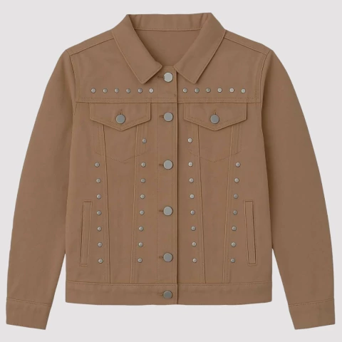 CAMPERA GABARDINA CON TACHAS CAMEL - comprar online