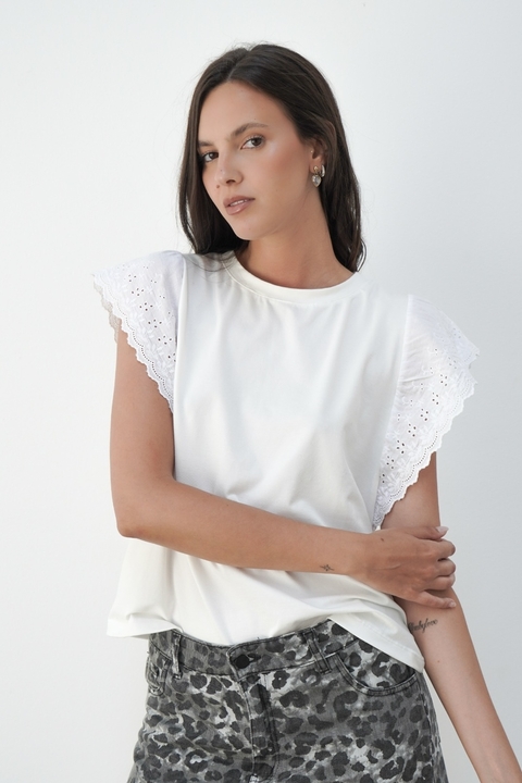 Musculosa Lila broderie