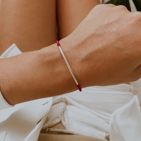 PULSERA EVA RED (PLATA 925)