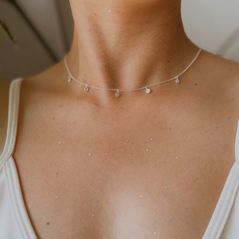 COLGANTE CIRCULOS CUBIC 40-45CM (PLATA 925)