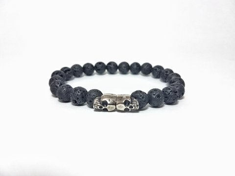 Pulseira Vulcânica Double Skull