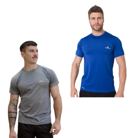 Combo 2 Remeras deportivas gris y azul fr - comprar online