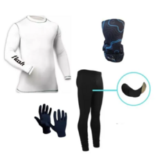 Combo Bike!calza Ciclis Larga+trmica Flash Bl+cuello+guante - comprar online