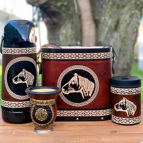 Kit Chimarrão Tradicional Bolsa Couro