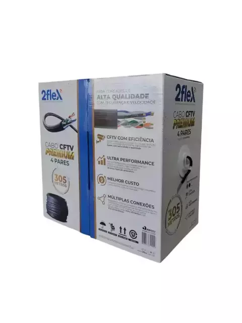 CABO PREMIUM PARA CFTV 4 PARES 2FLEX - KIT 2UN - comprar online