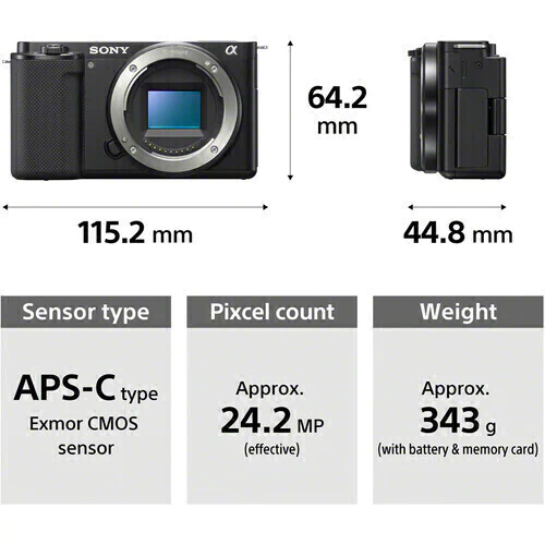 Imagem do Camera Sony ZV-E10 Mirrorless APS-C + Lente Sony E PZ 16-50mm f/3.5-5.6 OSS