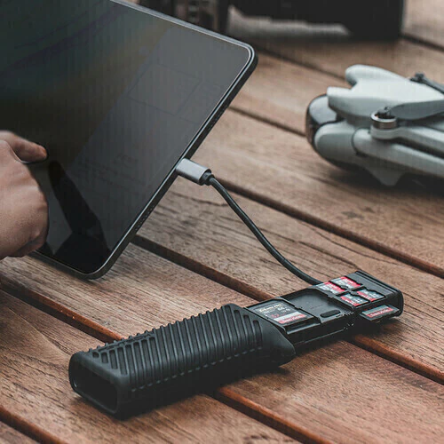 Imagem do Case / Leitor PGYTECH CreateMate SD UHS-II / MICRO SD UHS-II (USBC 3.2 GEN 1 - Proteção IP54 - Transmissão até 5gb/s)
