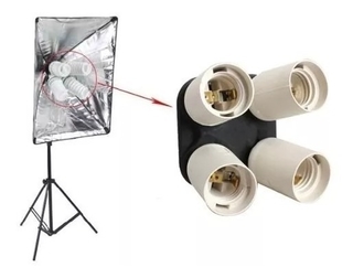 Soquete Quadruplicador Greika YL-108 para Lâmpada Rosca E27