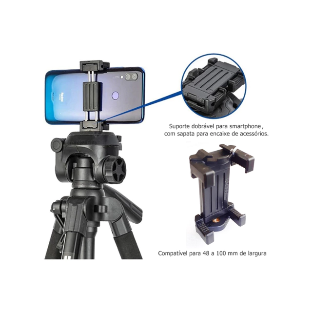 KIT Tripé Benro T890 SUPORTE CELULAR (2kg) - comprar online