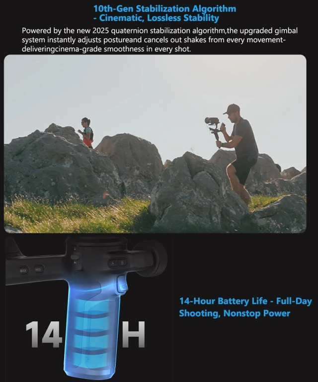 Gimbal Feiyu Scorp 3 KIT (maleta/pole extensor/led /alça) - (max 3.5kg) - comprar online