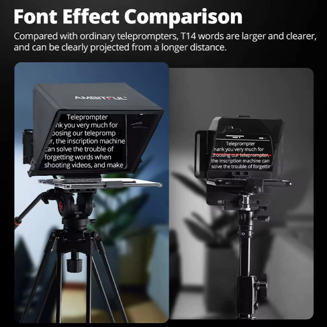 Teleprompter Portátil 14" para Tablet/Celular - Ambitiful Big Screen T14 (Case Rígido / Controle Bluetooth / L Bracket) - CAMERA NINJA • PHOTO VIDEO STORE