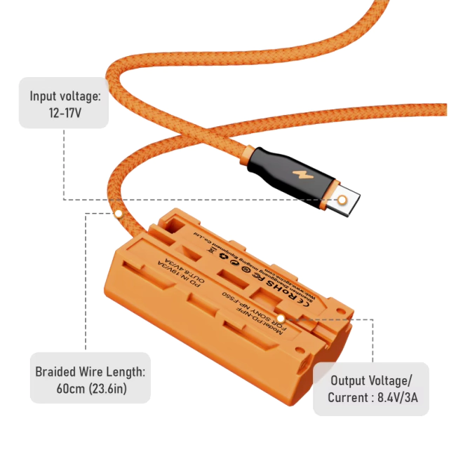 ZGCINE Dummy Bateria Tipo Sony NP-F com conector USB-C - comprar online
