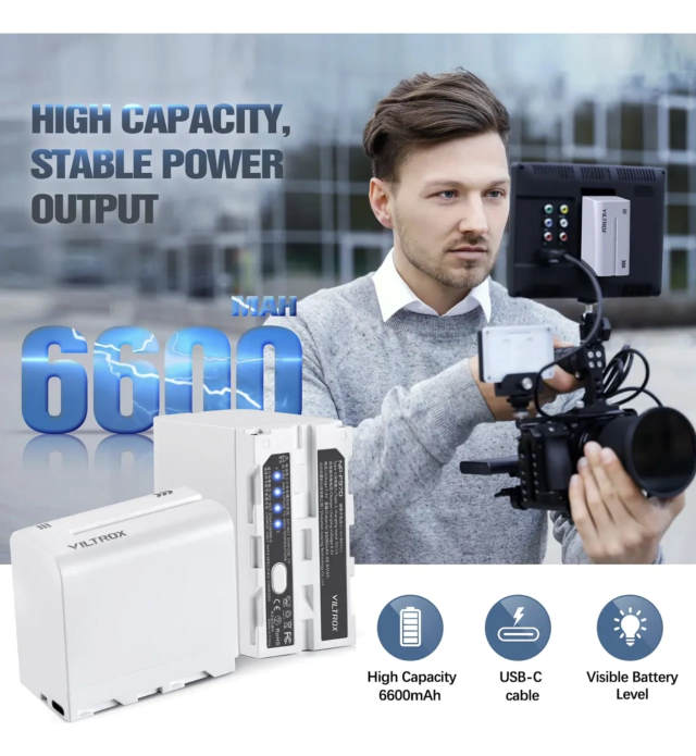 Bateria Viltrox NP-F970 (6600mAh / Indicador Carga / Porta USB-C) - CAMERA NINJA • PHOTO VIDEO STORE