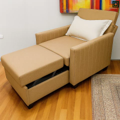 Poltrona Cama Eros Reclinável 5 Estágios Linho Resistente - comprar online