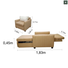 Imagem do Poltrona Cama Eros Reclinável 5 Estágios Linho Resistente