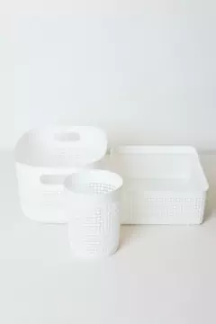 CONTENEDOR POINTS RECTANGULAR BLANCO - Marian - Todo Organizado