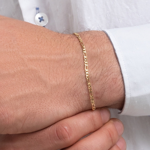 Pulsera 3*1 Diamantada 3 Mm 18 Cms