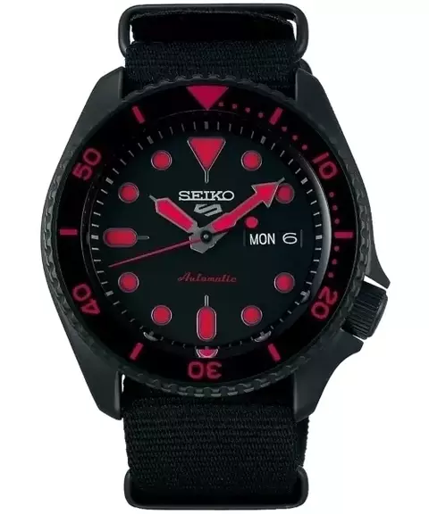 Reloj Seiko 5 Sports SRPD83K1 – 42.5mm Automático Street Style | Caja IP Negra | 100M WR | Correa de - comprar online