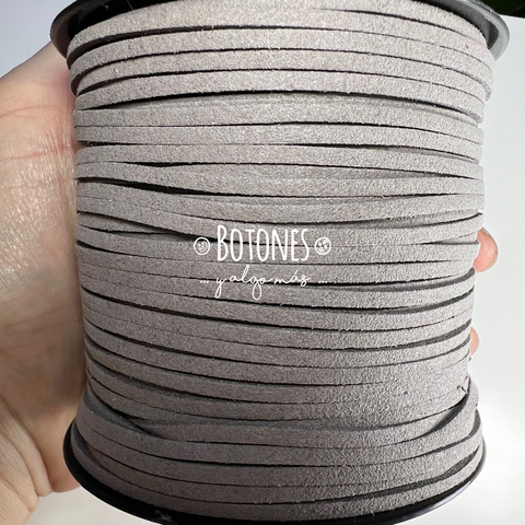 CORDON GRIS GAMUZADO 3MM - (COD: 3037)