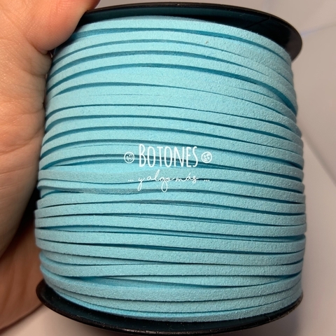 CORDON CELESTE GAMUZADO 3MM - ROLLO 91 METROS- (COD: 1868)