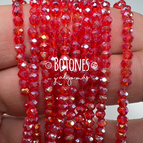 CRISTALITOS - 2X1.5MM- PAQUETE X 10 TIRAS (COD: 2908) REDONDO