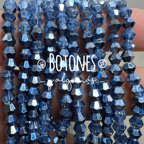 CRISTALITOS - 4x3.5MM- PAQUETE X 10 TIRAS (COD: 2899) BICONO - ROMBO