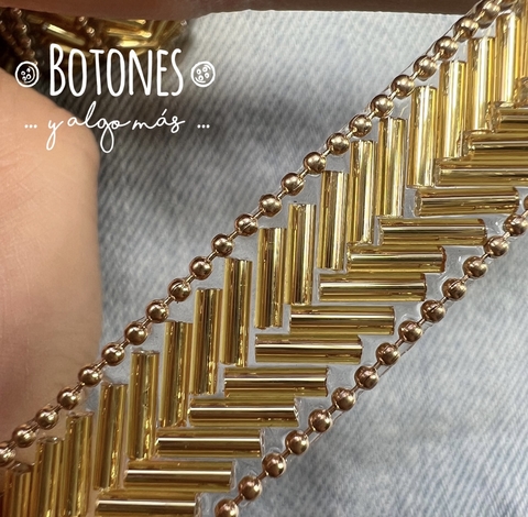 GALON CANUTILLO Y CADENA - 15MM- (COD: 2817)