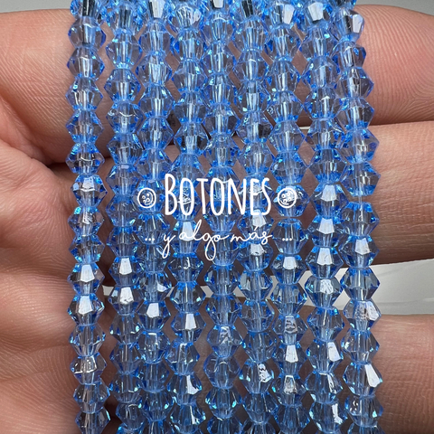 CRISTALITOS - 4x3.5MM- PAQUETE X 10 TIRAS (COD: 2924) BICONO - ROMBO