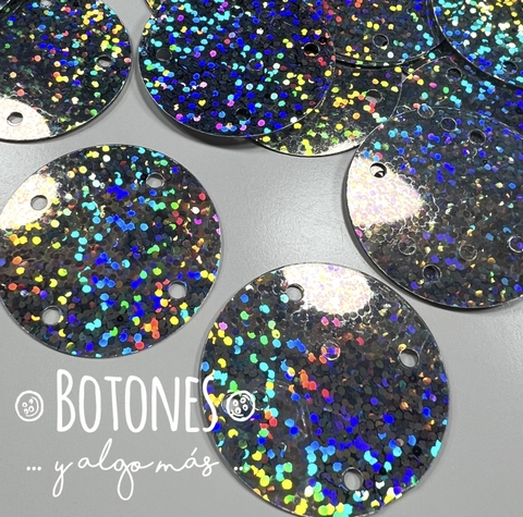 LENTEJUELAS TORNASOLADAS 35MM - (COD: 2724) PLATA