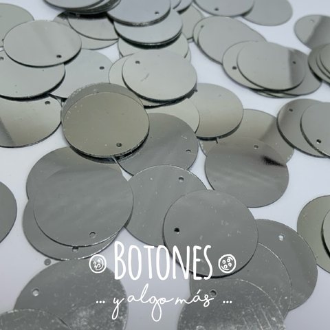 LENTEJUELAS METALIZADAS 25MM - (COD: 484) PLATA